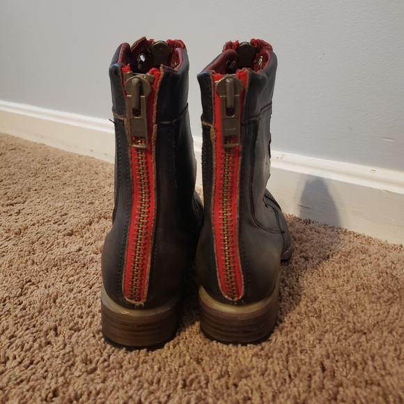 FreeBird liverpool leather ankle boot distressed black zip up 8 - Picture 2 of 9